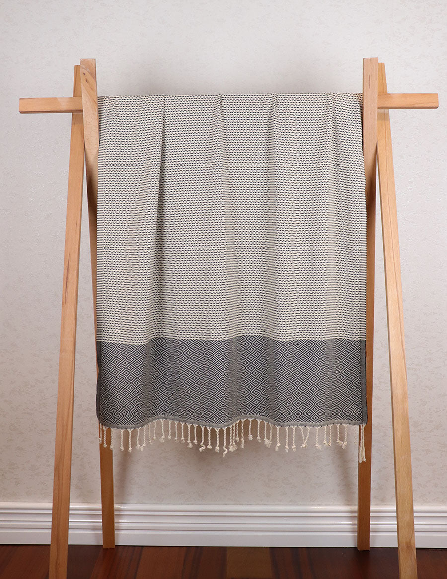 Beige & White Pehstemal / Beach Towel / Blanket