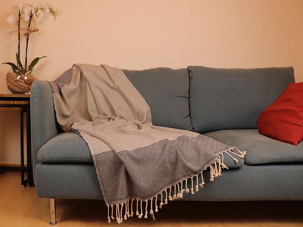Red & White Pehstemal / Beach Towel / Blanket
