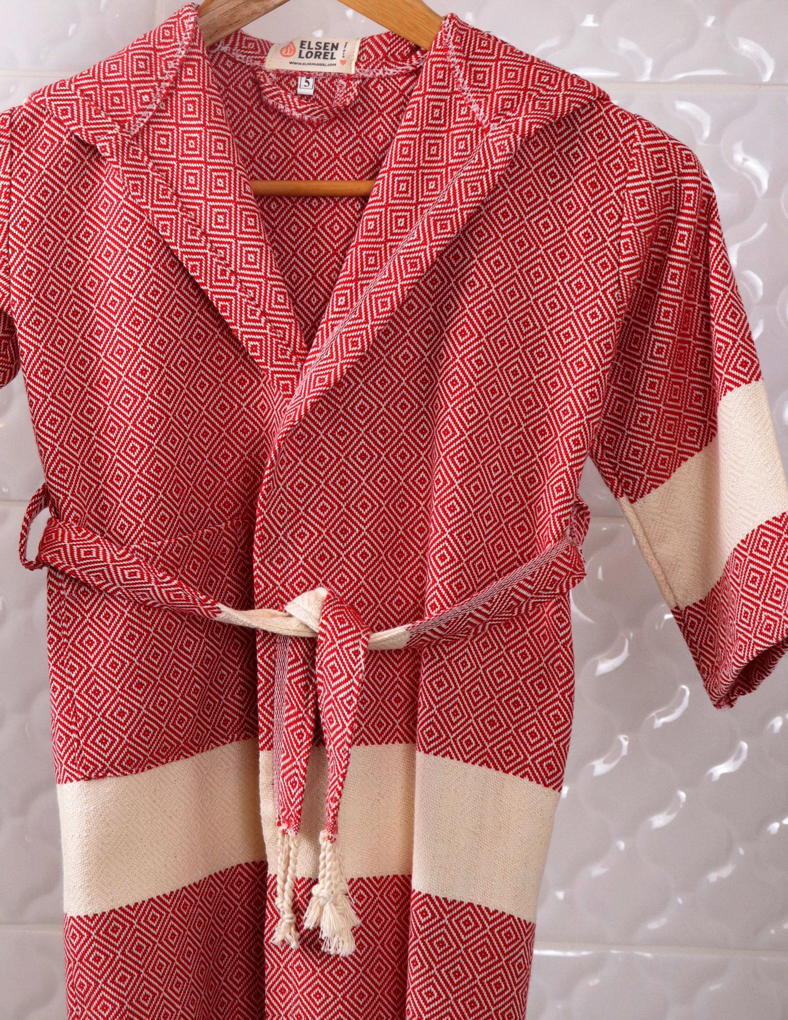 Red & White Baby Robe