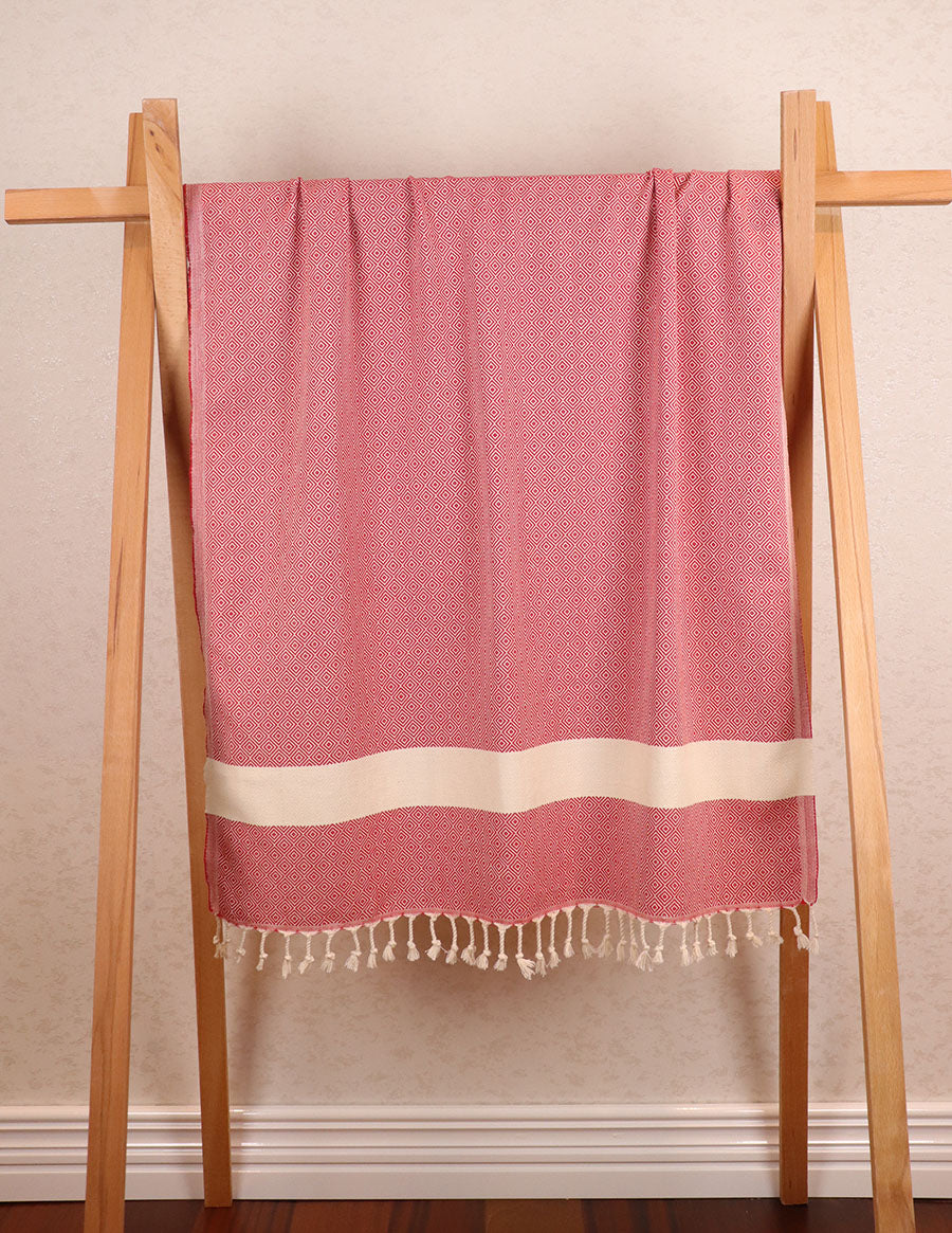 Beige & White Pehstemal / Beach Towel / Blanket